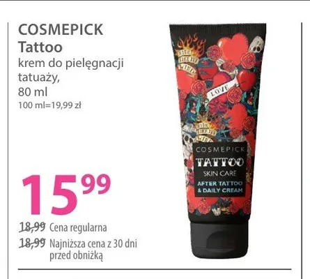 Krem do pielęgnacji tatuaży Cosmepick Tattoo promocja w Hebe
