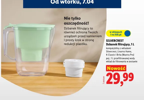 Dzbanek filtrujący 1l promocja w Lidl