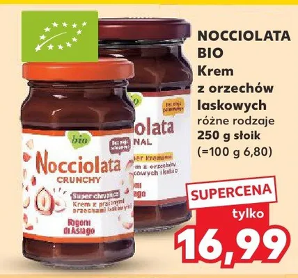 Krem z orzechów laskowych różne rodzaje Bio promocja w Kaufland