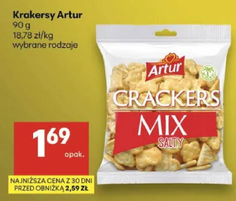 Krakersy Artur wybrane rodzaje promocja w Delikatesy Centrum