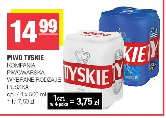 Piwo Tyskie Gronie 4-pak promocja w SPAR