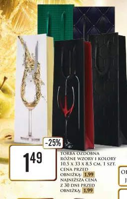 Torba ozdobna 10,5x33x8,5 cm promocja w Dino