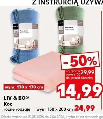 Koc LIV & BO wym. 150x200cm promocja w Kaufland