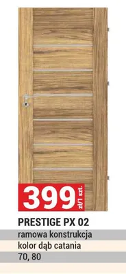Drzwi PRESTIGE PX 02 ramowa konstrukcja kolor dąb catania 70 80 promocja w Merkury Market