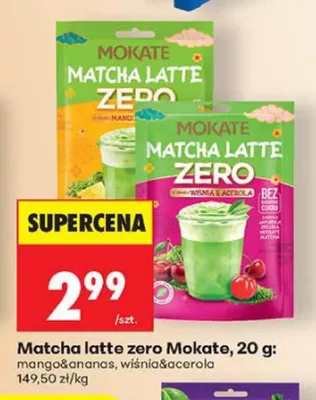 Napój herbaciany Mokate Matcha Latte Zero Wiśnia & Acerola promocja w Biedronka