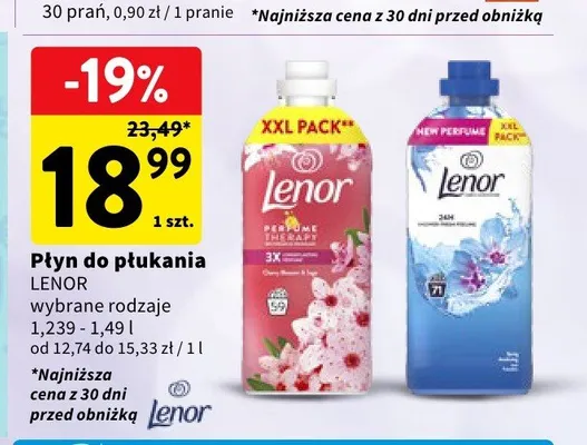 Płyn do płukania tkanin Lenor Perfume Therapy promocja w Intermarche