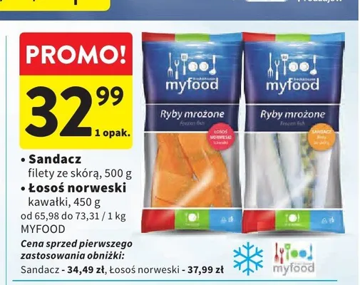 Sandacz filety ze skórą Myfood promocja w Intermarche