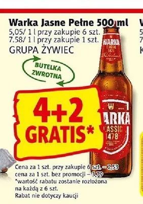 Piwo Warka Jasne Pełne promocja w Prim Market