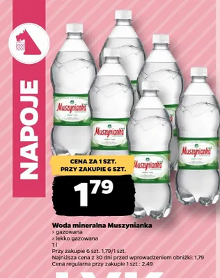 Woda mineralna Muszynianka gazowana promocja w Netto