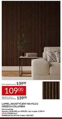 Lamel akustyczny na filcu orzech Columbia promocja w Abra Meble