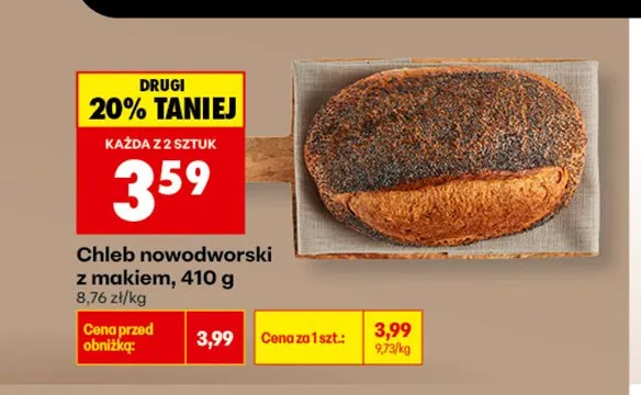 Chleb nowodworski z makiem promocja w Biedronka