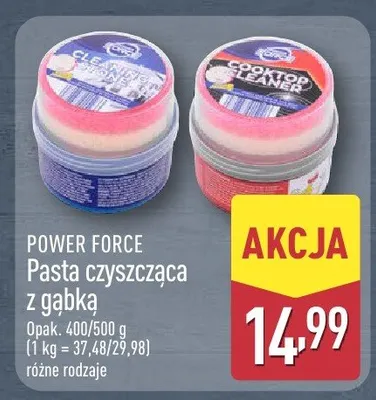 Pasta czyszcząca z gąbką Power Force promocja w Aldi
