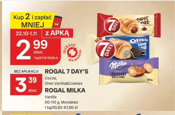 Rogal 7 Days Oreo Vanilia & Cookies promocja w Chorten