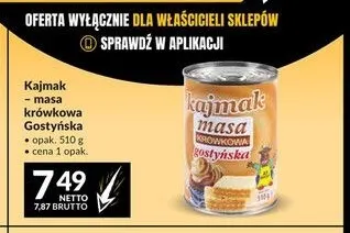 Kajmak masa krówkowa Gostyńska promocja w Makro