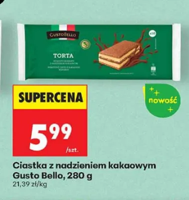 Ciastka z nadzieniem kakaowym Gusto Bello promocja w Biedronka