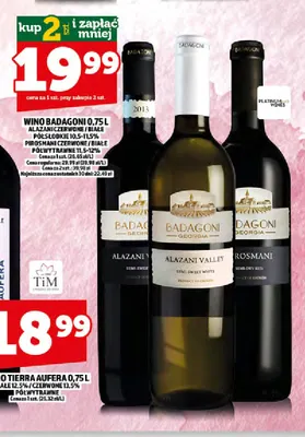 Wino czerwone Badagoni Alazani półsłodkie promocja w TOPAZ