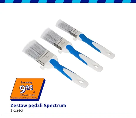 Zestaw pędzli Spectrum 3 części promocja w Action