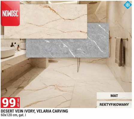 Płytka Desert Vein Ivory, Velaria Carving promocja w Merkury Market