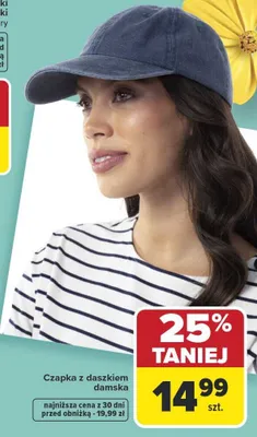 Czapka z daszkiem damska promocja w Carrefour