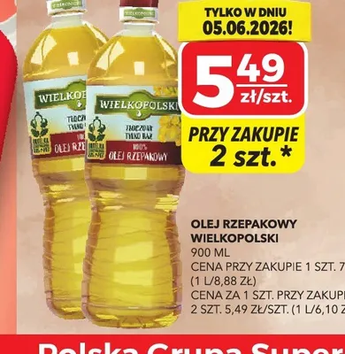 Olej rzepakowy Wielkopolski promocja w Top Market
