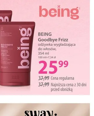 Goodbye Frizz odżywka wygładzająca do włosów Being promocja w Hebe