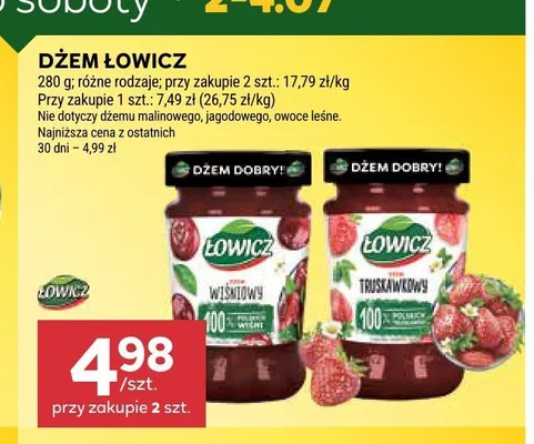 Dżem wiśniowy Łowicz promocja w Stokrotka