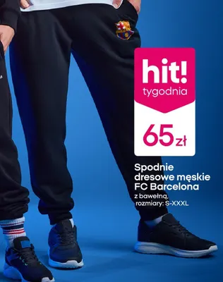 Spodnie dresowe męskie FC Barcelona z bawełną promocja w Pepco