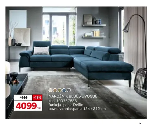Narożnik Blues L Vogue promocja w Komfort