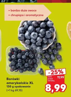Borówki amerykańskie XL promocja w Kaufland
