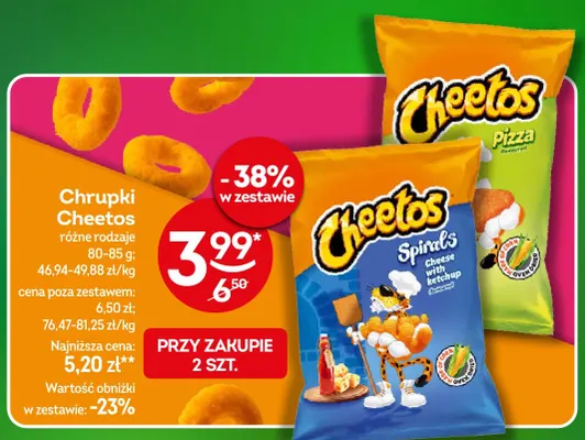 Chrupki Cheetos Spirals Cheese with ketchup promocja w Żabka