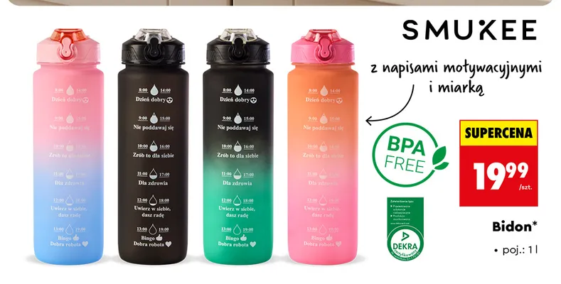 Bidon Smukee 1 l promocja w Biedronka