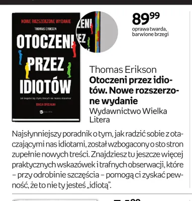 Książka Otoczeni przez idiotów. Nowe rozszerzone wydanie Thomas Erikson promocja w Empik