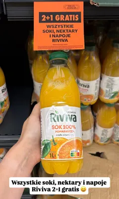Sok 100% pomarańcza Riviva promocja w Biedronka