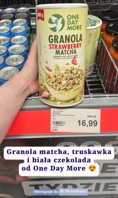 Granola One Day More Strawberry Matcha promocja w Aldi
