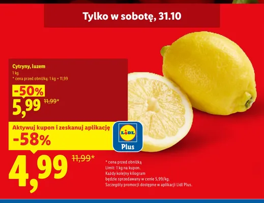 Cytryny luzem promocja w Lidl