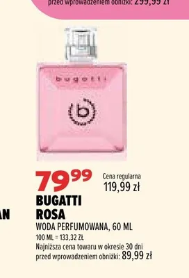 Woda perfumowana Bugatti Rosa promocja w Drogerie Natura