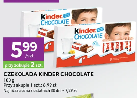 Czekolada Kinder Chocolate promocja w Stokrotka