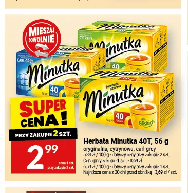 Herbata czarna Minutka oryginalna promocja w Twój Market