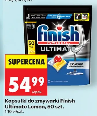Kapsułki do zmywarki Finish Ultimate Lemon 50szt. promocja w Biedronka