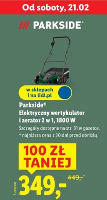 Elektryczny wertykulator i aerator 2 w 1, 1800 W promocja w Lidl