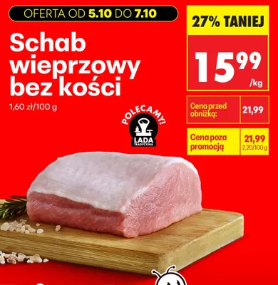 Schab wieprzowy bez kości promocja w Biedronka