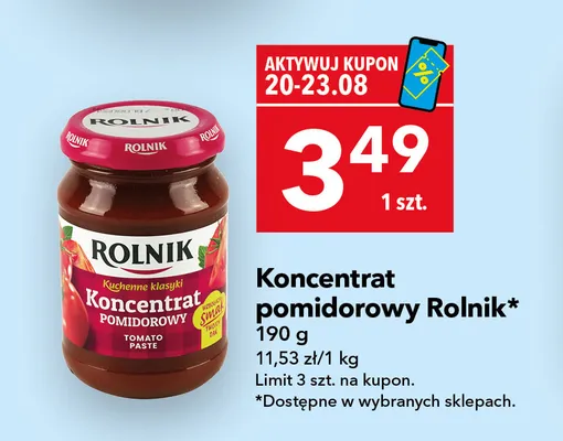 Koncentrat pomidorowy Rolnik promocja w LEWIATAN