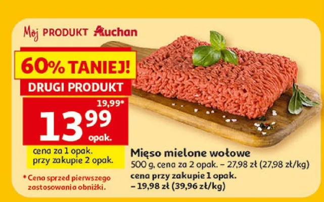 Mięso mielone wołowe Auchan promocja w Auchan