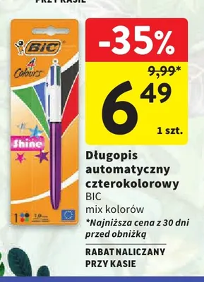 Długopis automatyczny czterokolorowy BIC promocja w Intermarche