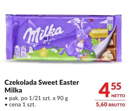 Czekolada Sweet Easter Milka promocja w Makro