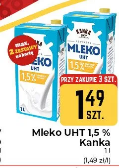 Mleko UHT 1,5% Kanka promocja w Społem Częstochowa