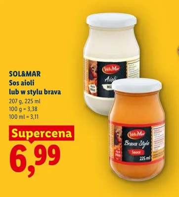 Sos aioli lub w stylu brava promocja w Lidl