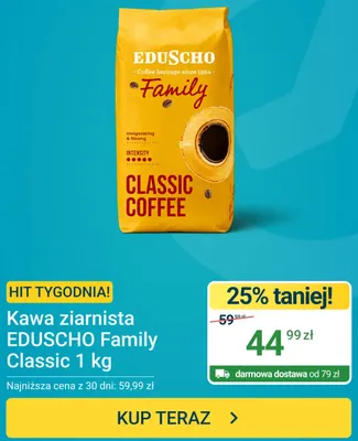 Kawa ziarnista EDUSCHO Family Classic promocja w ERLI