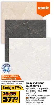 Gresy szkliwione Lucca carving promocja w OBI