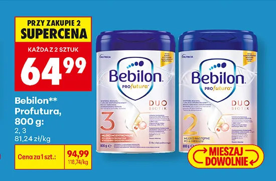 Mleko modyfikowane Bebilon Profutura DuoBiotik 3 promocja w Biedronka